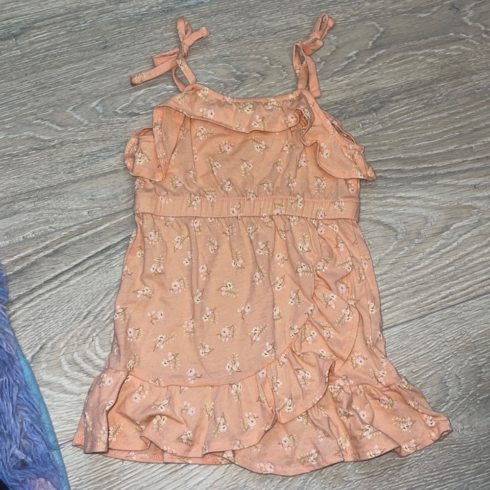 Art Class Coral Floral Spaghetti Strap Toddler Girls Dress size 2T
